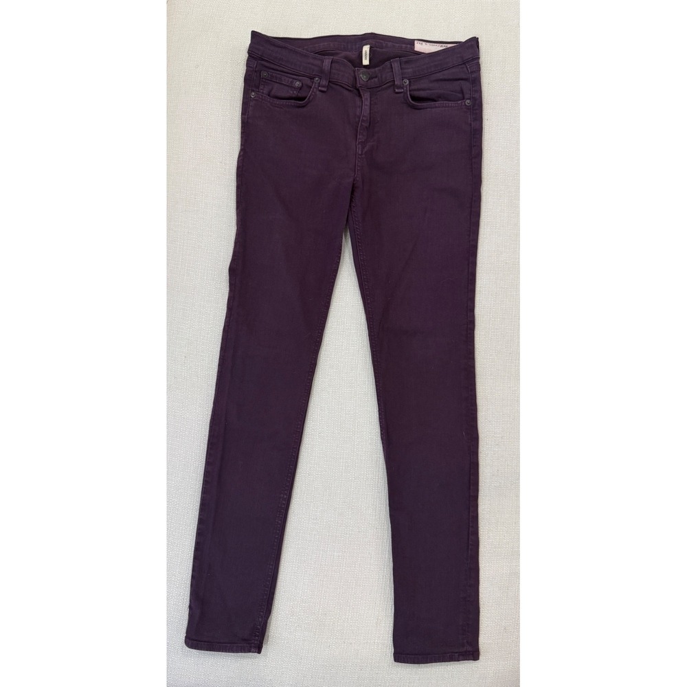 Rag & Bone Skinny Jeans Womens 29 Purple Tencel Blend Stretch Excellent